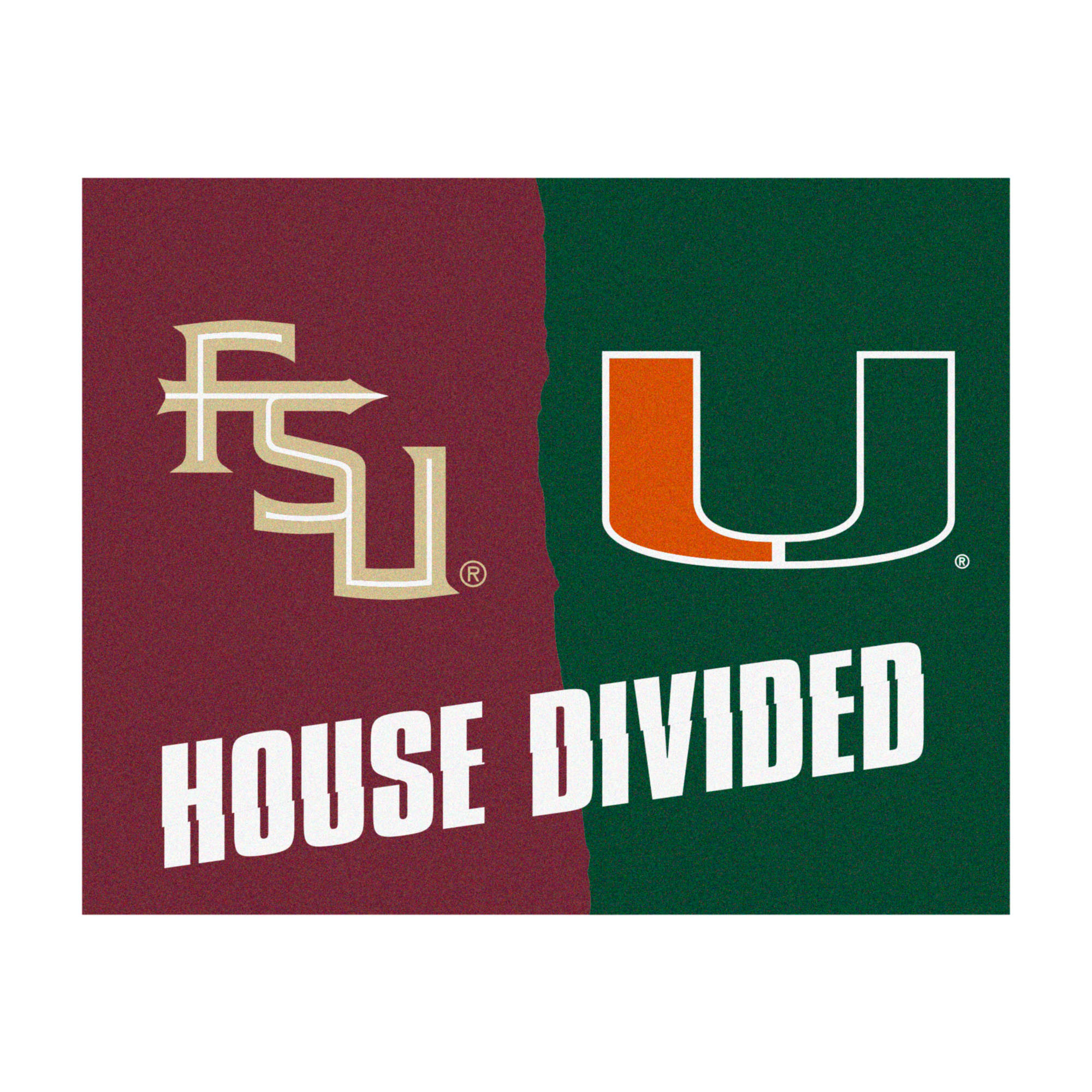 FSU Seminoles / Miami Hurricanes House Divided Mat