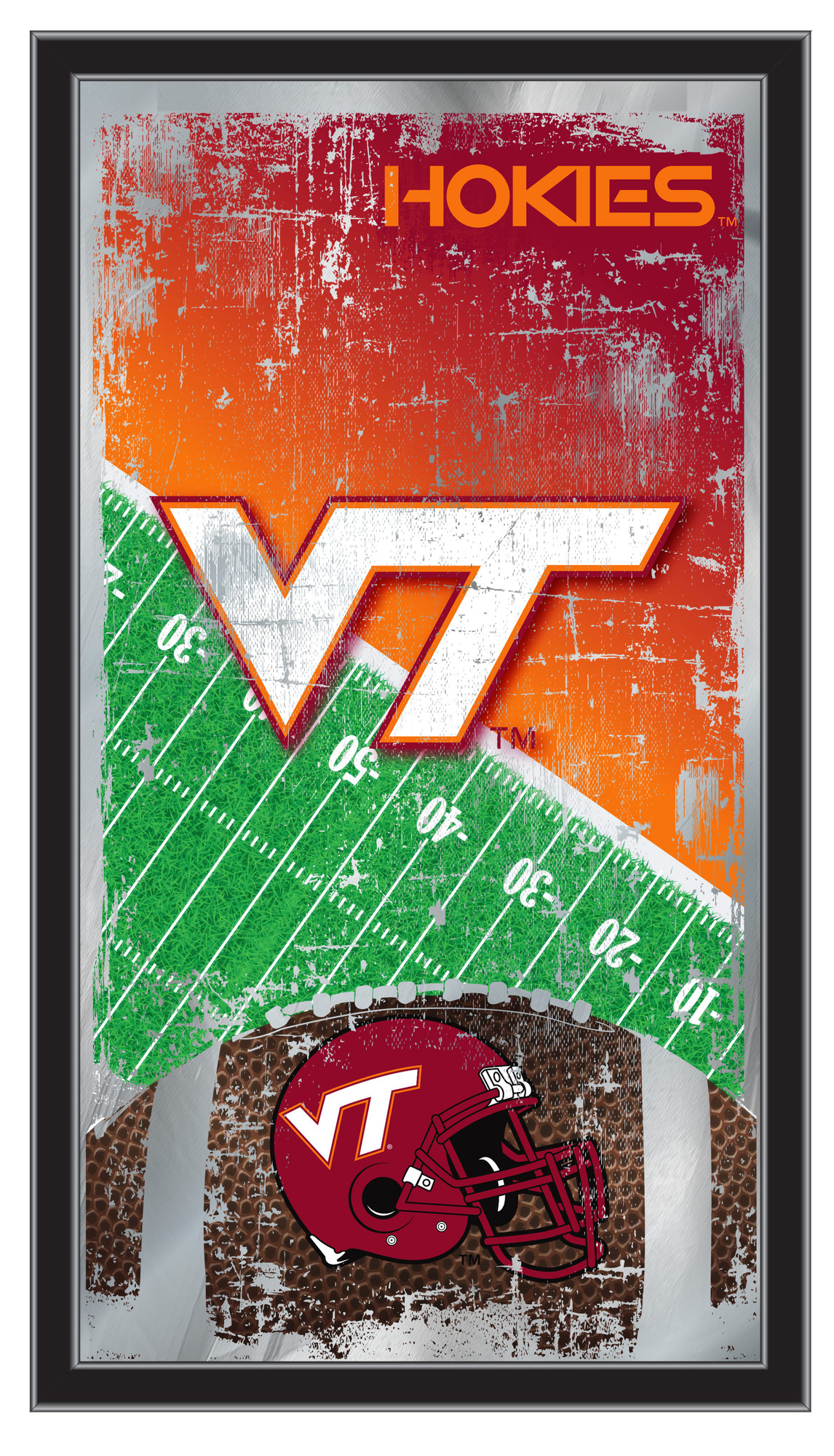 Virginia Tech Hokies Football Wall Mirror