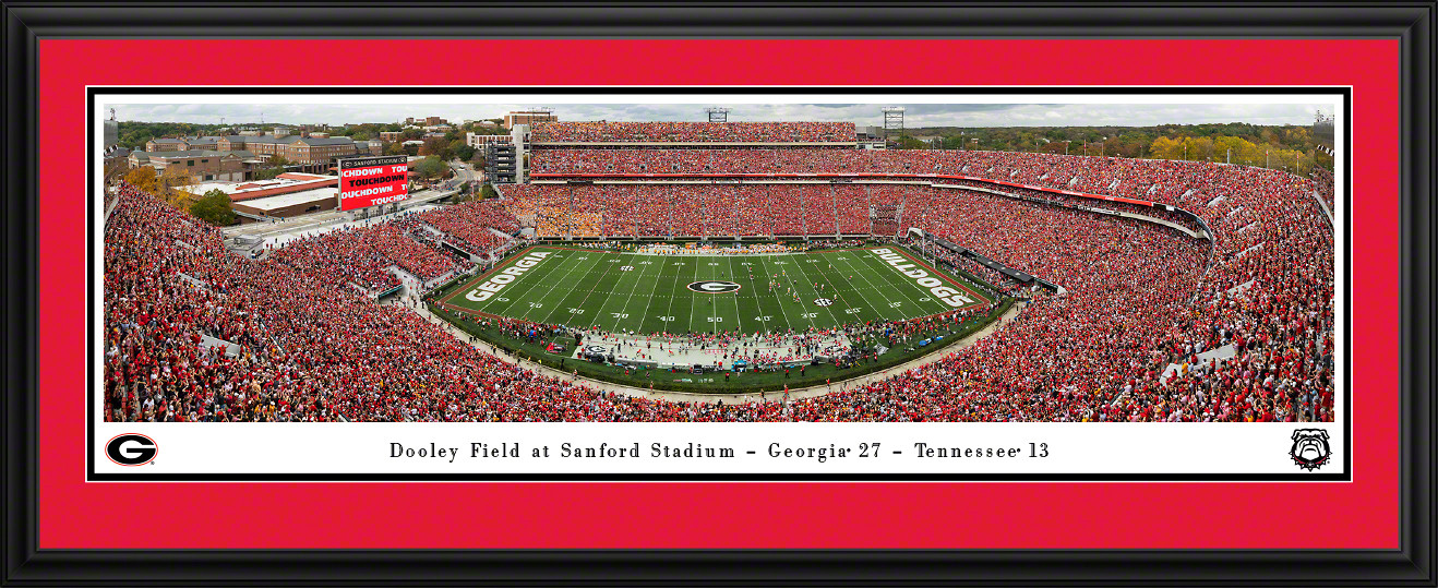 Bulldogs Football Stadium Panoramic Photo Deluxe Matted Frame