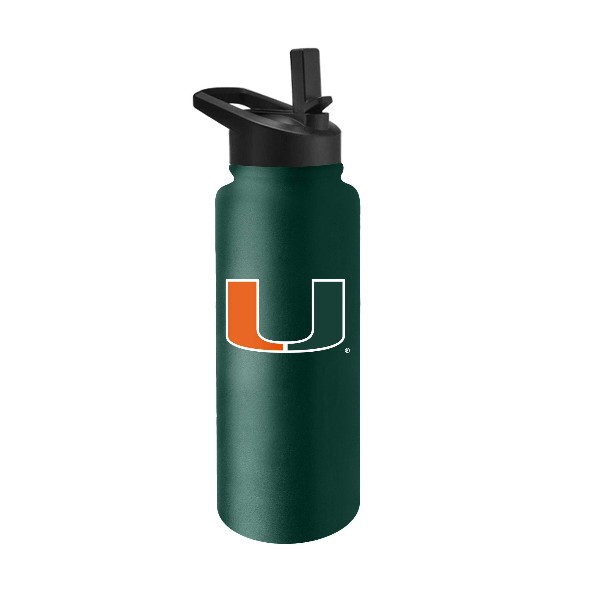 Miami Hurricanes Quencher Logo Flip Top Water Bottle