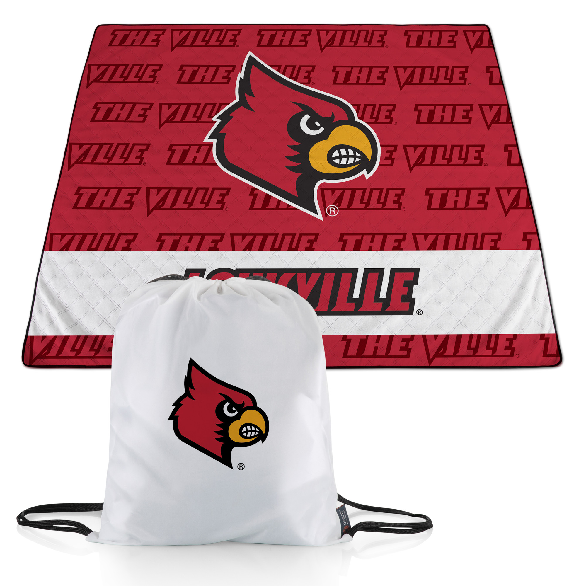 Red Louisville Cardinals Outdoor Picnic Blanket Tote