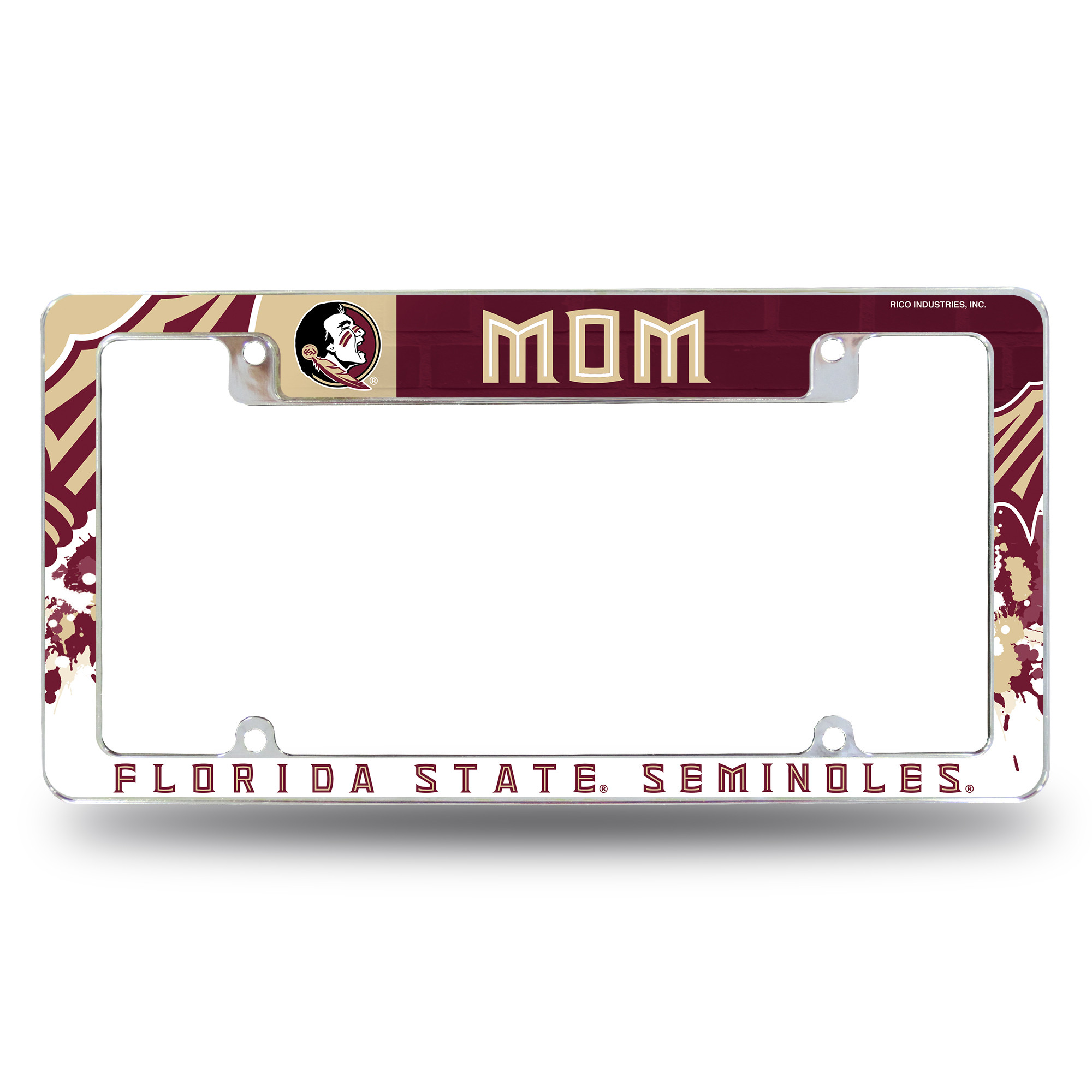 Florida St FSU Seminole's Car Frame   Chrome Metal Laser Cut License Plate Frame
