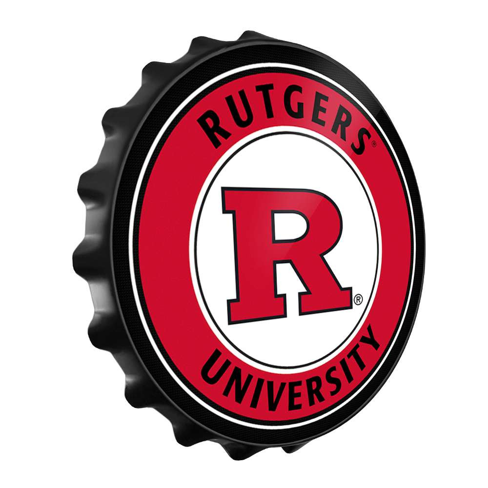 Rutgers Scarlet Knights: Bottle Cap Wall Sign - Black