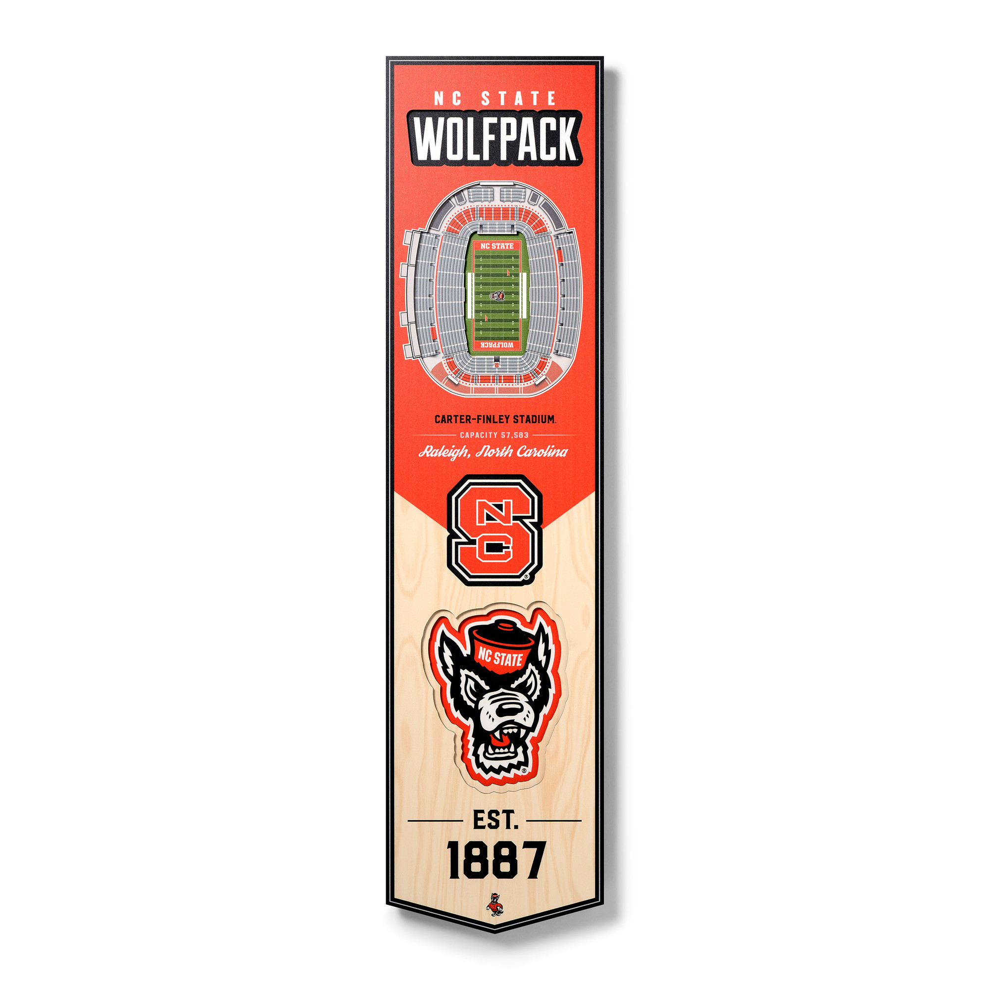 North Carolina State Wolfpack Banner Wool 24x38 Slogan