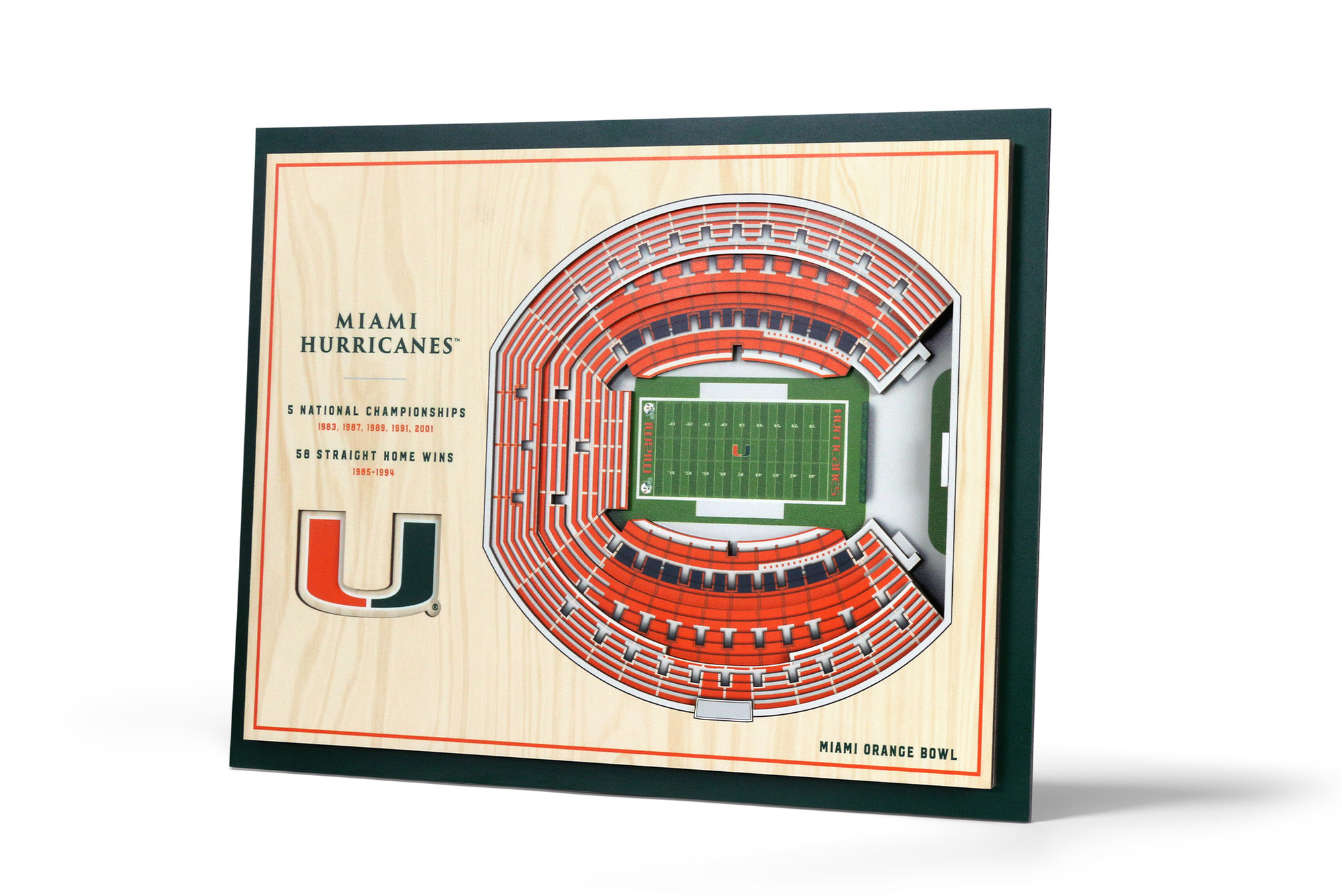 Miami Hurricanes 5Layer StadiumView 3D Wall Art — free download