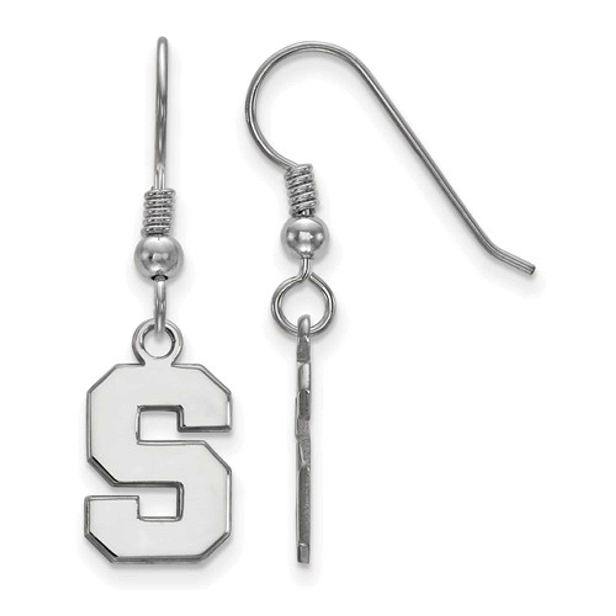 Msu Spartans S Logo Sterling Silver Dangle Earrings