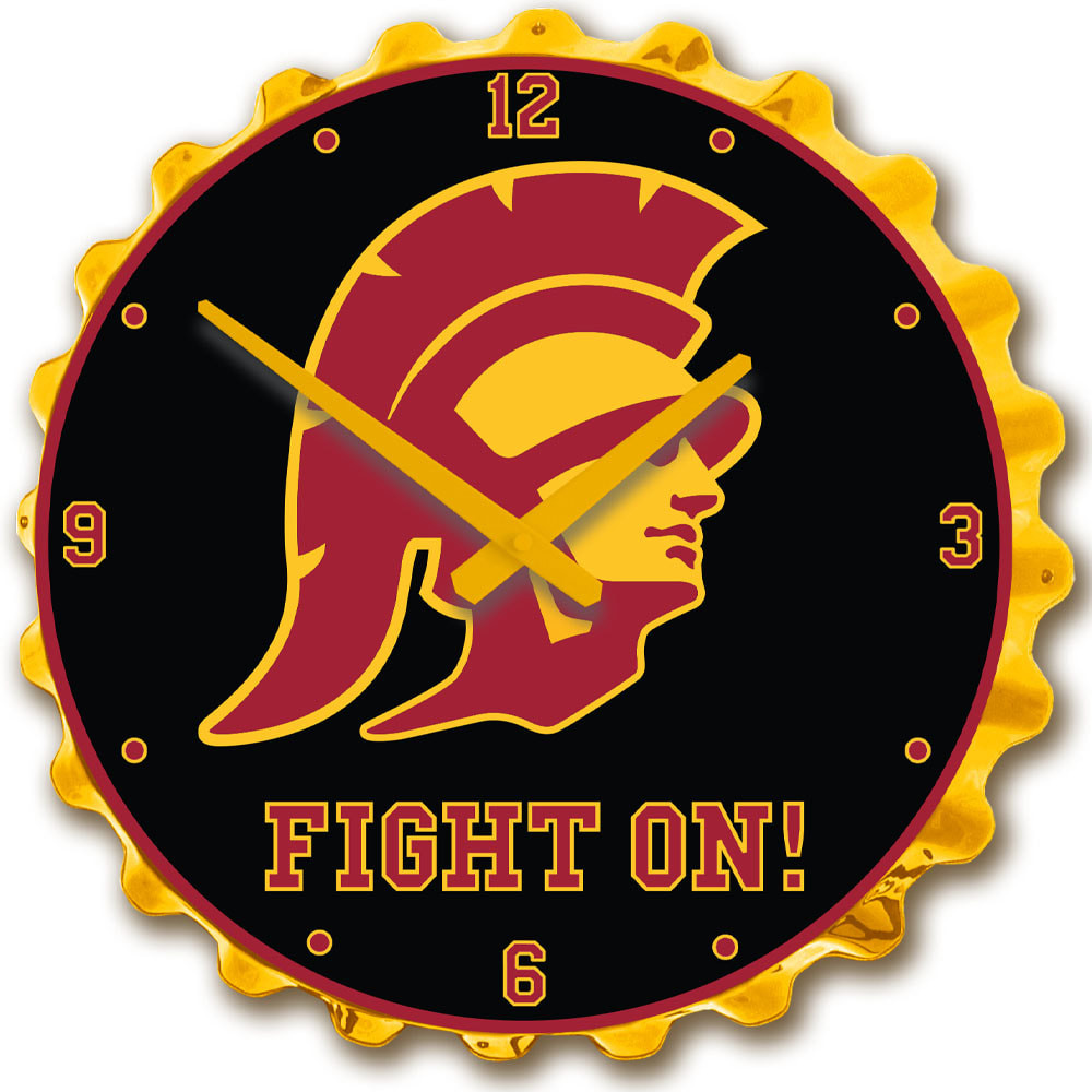 Usc Trojans Team Spirit Bottle Cap Wall Clock Trojan