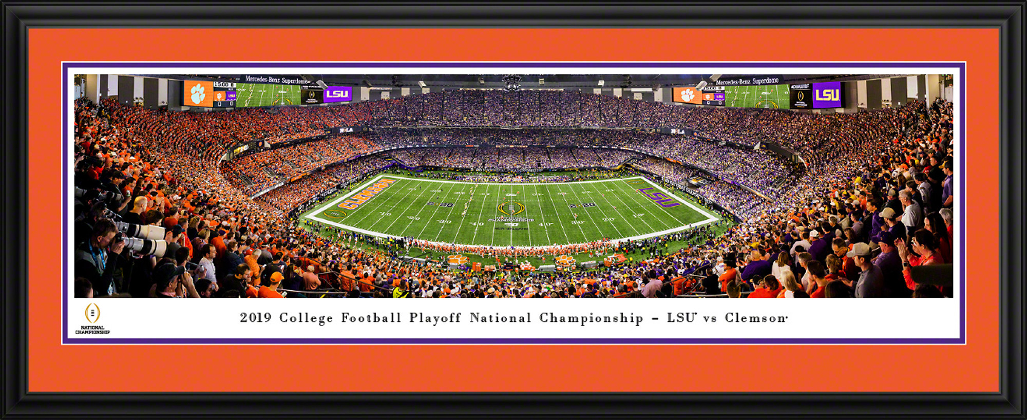 Clemson Tigers National Championship Kickoff Panoramic Photo Deluxe Matted Frame Clemcon 2022 Championship Photo Frame