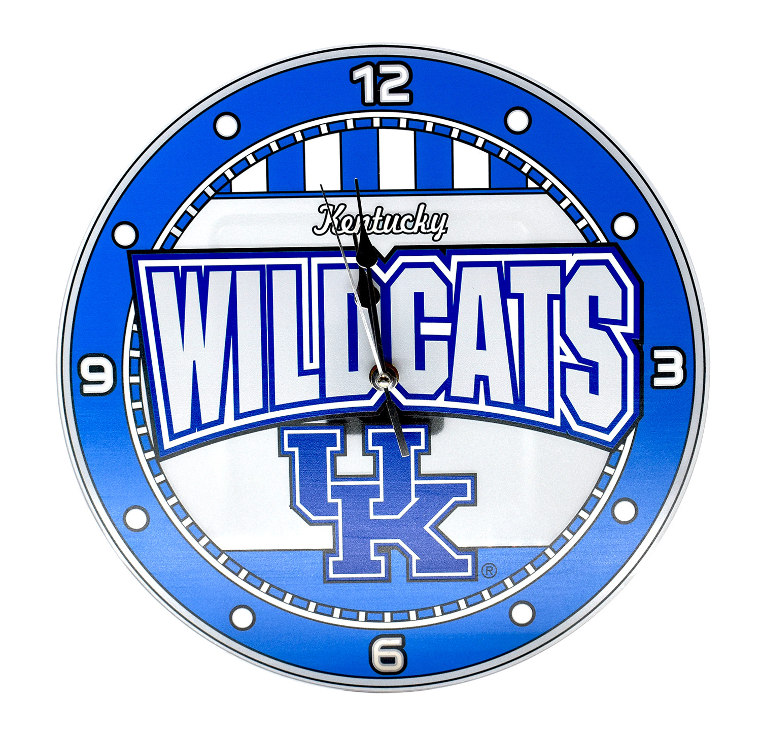 Kentucky Wildcats 12in Art Glass Clock