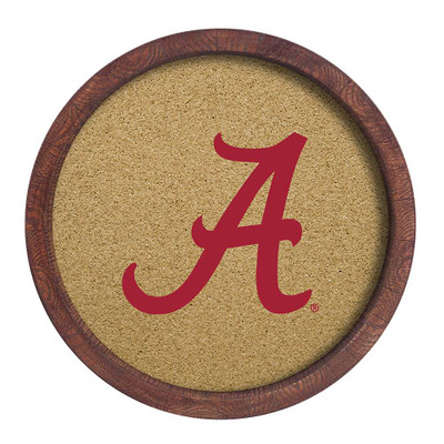 Alabama Crimson Tide Logo - Faux Barrel Framed Cork Board - Color Logo | The Fan-Brand | NCALCT-632-01A