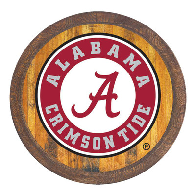 Alabama Crimson Tide School Seal - Faux Barrel Top Sign | The Fan-Brand | NCALCT-240-04