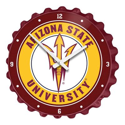 Arizona State Sun Devils Bottle Cap Wall Clock - Maroon | The Fan-Brand | NCAZST-540-01B