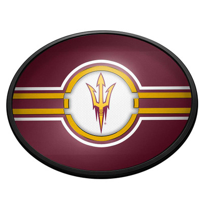 Arizona State Sun Devils Oval Slimline Lighted Wall Sign - Maroon | The Fan-Brand | NCAZST-140-01A