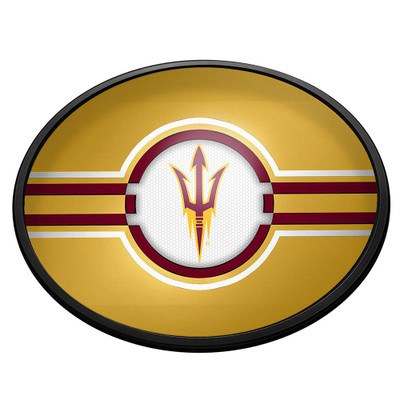 Arizona State Sun Devils Oval Slimline Lighted Wall Sign - Yellow | The Fan-Brand | NCAZST-140-01B