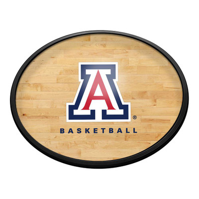 Arizona Wildcats Hardwood - Oval Slimline Lighted Wall Sign - A Logo | The Fan-Brand | NCARIZ-140-12A