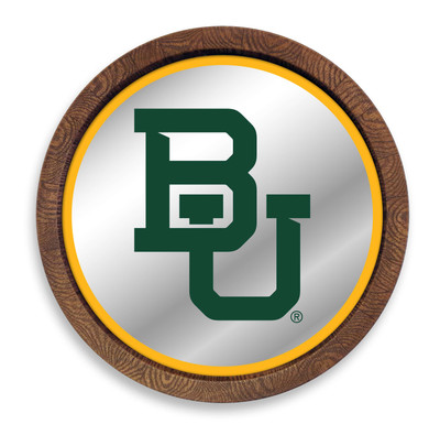 Baylor Bears Faux Barrel Top Mirrored Wall Sign - Gold Egde | The Fan-Brand | NCBAYL-245-01B