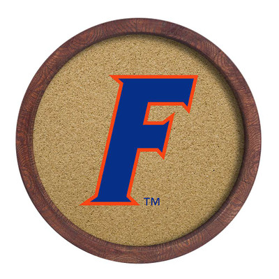 Florida Gators F Logo - Faux Barrel Framed Cork Board | The Fan-Brand | NCFLGT-632-02