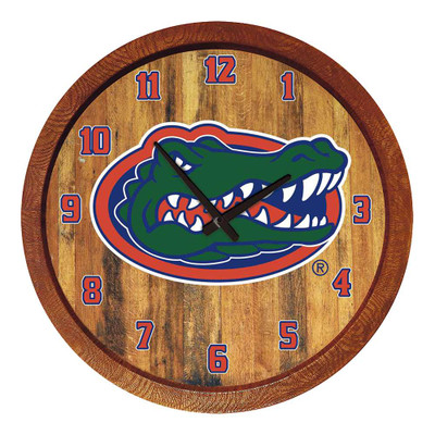 Florida Gators Faux Barrel Top Wall Clock | The Fan-Brand | NCFLGT-560-01