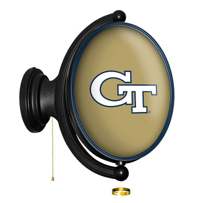 Georgia Tech Yellow Jackets Original Oval Rotating Lighted Wall Sign | The Fan-Brand | NCGTYJ-125-01