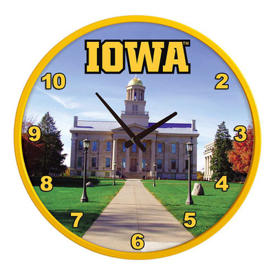 Iowa Hawkeyes Capital - Modern Disc Wall Clock | The Fan-Brand | NCIOWA-510-05