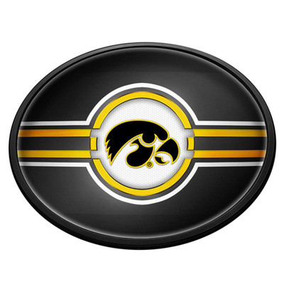 Iowa Hawkeyes Oval Slimline Lighted Wall Sign | The Fan-Brand | NCIOWA-140-01