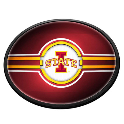 Iowa State Cyclones Oval Slimline Lighted Wall Sign | The Fan-Brand | NCIOST-140-01