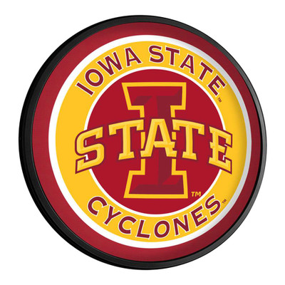 Iowa State Cyclones Round Slimline Lighted Wall Sign | The Fan-Brand | NCIOST-130-01