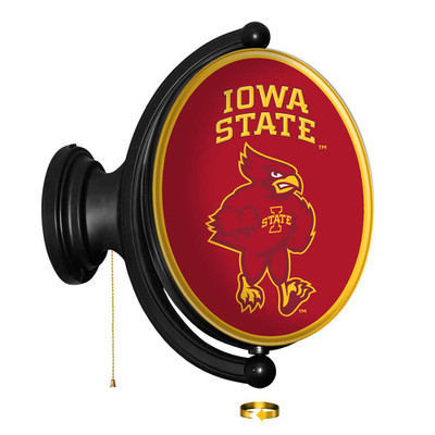 Iowa State Cyclones Swoop - Original Oval Rotating Lighted Wall Sign | The Fan-Brand | NCIOST-125-02