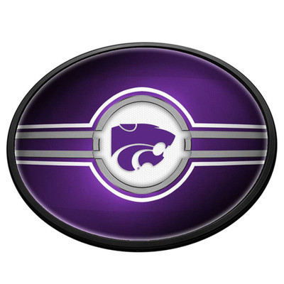 Kansas State Wildcats Oval Slimline Lighted Wall Sign | The Fan-Brand | NCKNST-140-01