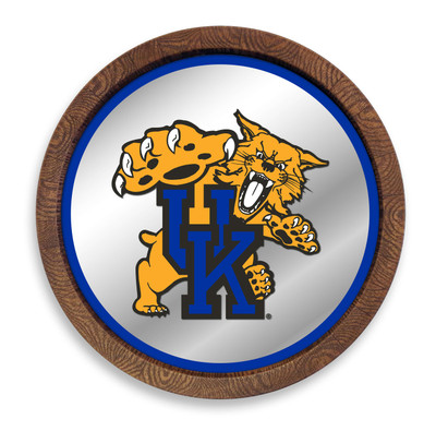 Kentucky Wildcats Mascot - Faux Barrel Top Mirrored Wall Sign | The Fan-Brand | NCKWLD-245-02