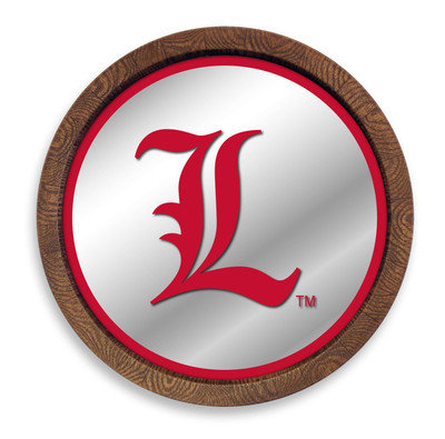 Louisville Cardinals L - Faux Barrel Top Mirrored Wall Sign | The Fan-Brand | NCLOUS-245-02