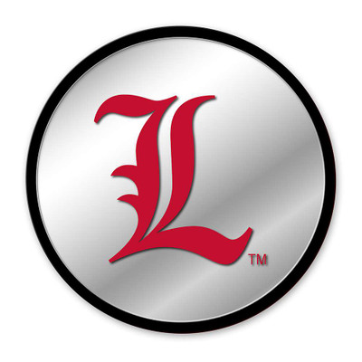 Louisville Cardinals L - Modern Disc Mirrored Wall Sign - Black Frame | The Fan-Brand | NCLOUS-235-02A