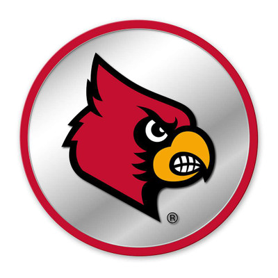 Louisville Cardinals Modern Disc Mirrored Wall Sign - Red Frame | The Fan-Brand | NCLOUS-235-01B