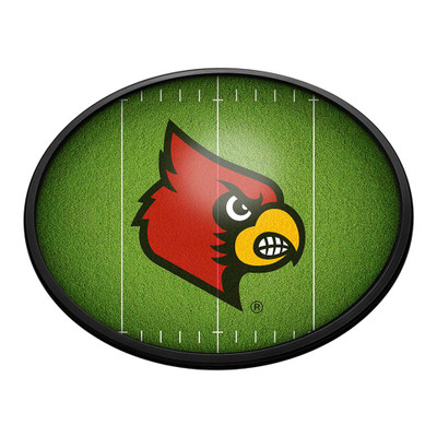 Louisville Cardinals On the 50 - Oval Slimline Lighted Wall Sign | The Fan-Brand | NCLOUS-140-22