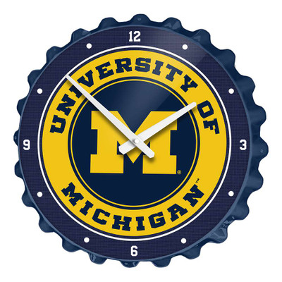 Michigan Wolverines Bottle Cap Wall Clock | The Fan-Brand | NCMICH-540-01