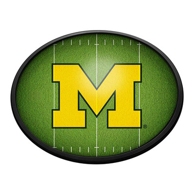 Michigan Wolverines On the 50 - Oval Slimline Lighted Wall Sign | The Fan-Brand | NCMICH-140-22