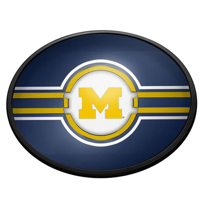 Michigan Wolverines Oval Slimline Lighted Wall Sign | The Fan-Brand | NCMICH-140-01