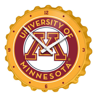 Minnesota Golden Gophers Bottle Cap Wall Clock - Gold | The Fan-Brand | NCMINN-540-01B