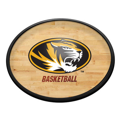 Missouri Tigers Hardwood - Oval Slimline Lighted Wall Sign | The Fan-Brand | NCMISU-140-12
