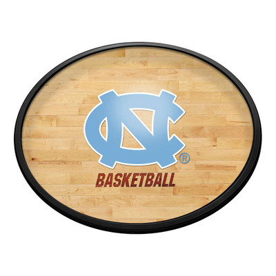 North Carolina Tar Heels Hardwood - Oval Slimline Lighted Wall Sign | The Fan-Brand | NCNCTH-140-12