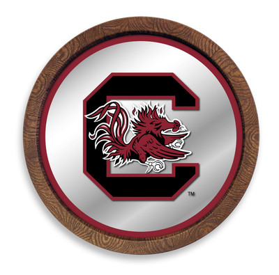 South Carolina Gamecocks Faux Barrel Top Mirrored Wall Sign | The Fan-Brand | NCSCGC-245-01