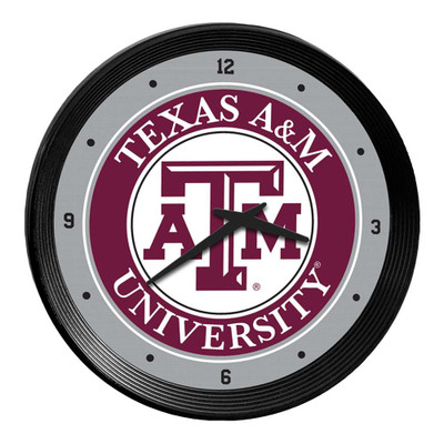 Texas A&M Aggies Ribbed Frame Wall Clock | The Fan-Brand | NCTXAM-530-01