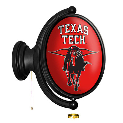 Texas Tech Red Raiders Masked Rider - Original Oval Rotating Lighted Wall Sign | The Fan-Brand | NCTTRR-125-02