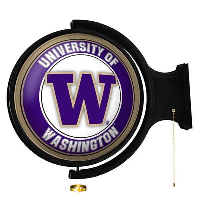 Washington Huskies Original Round Rotating Lighted Wall Sign | The Fan-Brand | NCWASH-115-01