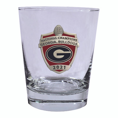 Georgia Bulldogs 2021 National Champions Old Fashioned Glass Set of Two | Heritage Pewter | DOF11378ER