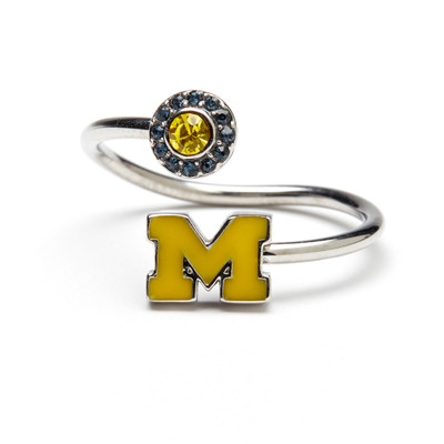 Michigan Wolverines Yellow Stainless Steel Adjustable Ring | Stone Armory | MI-UM601