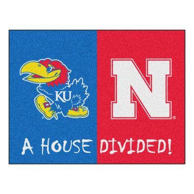 Kansas Jayhawks / Nebraska Huskers House Divided Mat | Fanmats | 25927