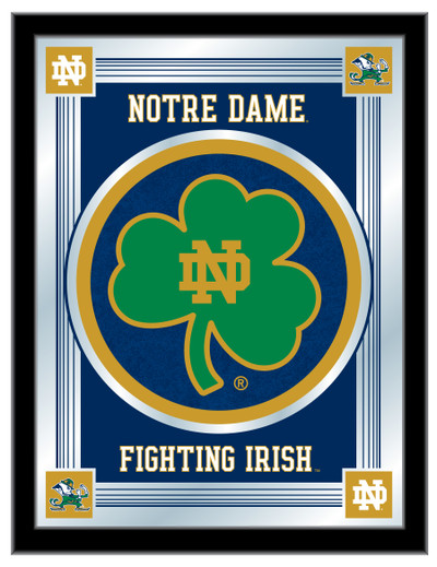 Notre Dame Fighting Irish- Shamrock Logo Wall Mirror | Holland Bar Stool Co. | MLogoND-Shm