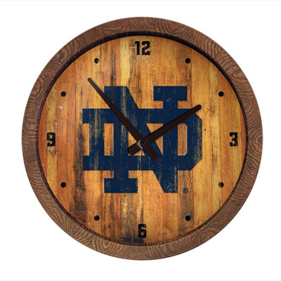 Notre Dame Fighting Irish: Weathered "Faux" Barrel Top Clock | The Fan-Brand | NCNTRD-560-03