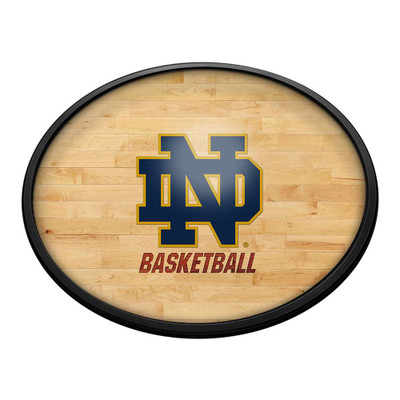 Notre Dame Fighting Irish: Hardwood - Oval Slimline Lighted Wall Sign | The Fan-Brand | NCNTRD-140-12